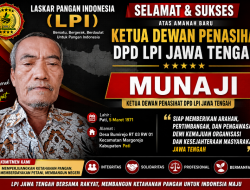 Munaji Pati Didapuk sebagai Ketua Dewan Penasihat DPD LPI Jawa Tengah, Siap Perkuat Sinergi dan Pengawasan Organisasi.