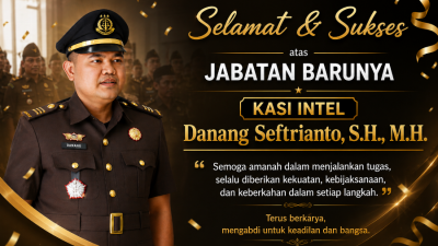 Danang Seftrianto, S.H., M.H. Resmi Emban Amanah Baru sebagai Kasi Intel.